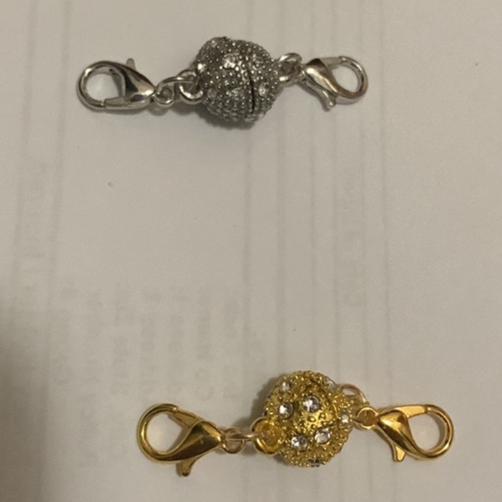 2 Magnetic Clasp For Easily Close/Open Necklace Or Bracelet.Gold color & Silver - Picture 11 of 13